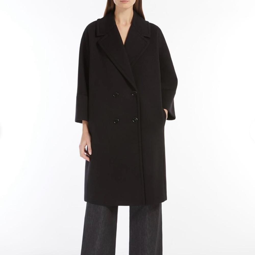 Max Mara Double-breasted jersey coat in navy - with box - Picture 13 of 13